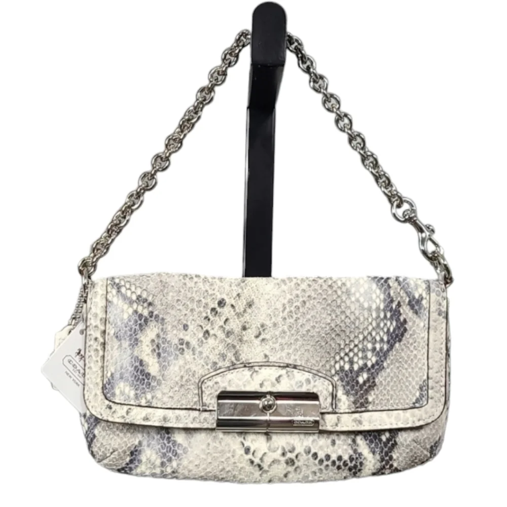 Coach Kristin Embossed Python Leather Wristlet -NWT - Picture 4 of 10